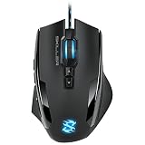 Sharkoon Skiller SGM1 Gaming Maus mit Makrotasten (10800 DPI, RGB-Beleuchtung, 12 Tasten, Weight-Tuning-System und Software) schw