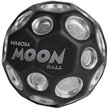 Waboba Dark Side of Moon – Springender Gummiball – Patentiertes Original-Design Ballkrater Erzeugen beim Aufprall EIN knallendes Geräusch – Leicht Greifbar – Flummies für Kinder - Silber - 65