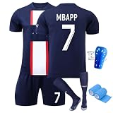 PEIFOON mb Fußball Trikots Shorts Socken Set für Kinder und Erwachsene, app Hause/Auswärts Fußballtrikot Trainingsanzug T Shirt für Jungen Herren, Ausrüstung für echte Fans (A01, 22)