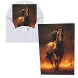 QMNSEHF Lama-Pferd-Grußkarte mit Umschlägen, Happy Birthday, Dankeskarte für Damen, Herren, Weihnachten, Halloween, Hochzeit, blanko, Notizkarten fü