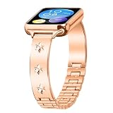 Bestgo Uhrenarmband kompatibel mit Xiaomi Mi Band 8 Pro, Edelstahl-Ersatzband, verstellbares Metall-Uhrenarmband, kompatibel mit Xiaomi Mi Band 8 Pro, Schwarz, E