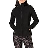 Amazon Essentials Damen-Fleecejacke, Klassische Passform, Durchgehender Reißverschluss, weiche Fleecejacke (erhältlich in Übergröße), Schwarz, Größe L