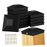 WATIIFUFU 12St Holzzaunkappe schrauben schutz Pfostenkappe Zubehör für Zaunpfähle Kappen für Solarlichtpfosten Abdeckungen für Geländerpfosten Säulen-Kunststoffabdeckungen Plastik Black