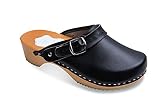 Leggings Empire Holzschuhe Unisex I Clogs Damen Holz Leder Clogs Herren I Holzclogs Damen Clogs Leder Holzschuhe mit rutschfest für viele Gelegenheiten I Handgefertigt Pantoletten I Größe 37