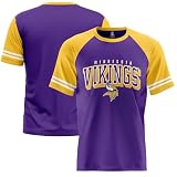 NFL Kids Youth 8-20 Offiziell lizenziertes Team-Farbe, Wordmark Performance Primary Logo, Halbzeit-Trikot, T-Shirt, Minnesota Vikings Purple, 10-12