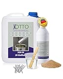 SGH-50 Gießharz (0,6 kg) Set zum Estrich reparieren (inkl. Estrichklammern und Quarzsand) farbloses 2K Epoxidharz Injektionsharz Vergussmasse Laminierharz zum R
