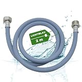 LICHTBLAU Verlängerung Zulaufschlauch I 2m I mit METALLGEWINDE Geschirrspüler Waschmaschine Anschluss I 3/4 Zoll I Wasserzulaufschlauch universell verwendbar Hersteller unabhängig