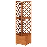 vidaXL Tannenholz Massiv Eck Spalier mit Pflanzkasten Rankgitter Rankhilfe Gartenspalier Blumenkübel Blumentopf Pflanzkübel 40x40x150