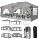 COBIZI Faltpavillon 3x6 Pavillon wasserdicht Winterfest, Pop Up Pavillon Klappbar 3x6 Zelt mit 6 Seitenwnden|3 Höhenverstellbar|UV-Schutz|Gardenpavillon Partyzelt 3x6 für Markt, Freien Event, G