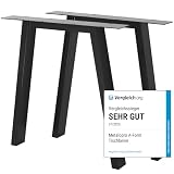 MetaloPro 2 Stück Tischbeine-Metall Schwarz 72cm I Tischkufen Esstisch-Beine Schwerlast Tisch-Gestell Tisch-Untergestell Möbelfüße Tischfüße, Couchtisch Esstisch Wohnzimmertisch Schreib