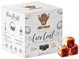 TIKI HEAT Kokos Kohle 20KG I Premium BBQ Grillkohle I 26mm Kohle Kokosnuss Grill Kokos Briketts I Lange Brenndauer I Ökologisch I 1280 Wü