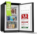 Stillstern Gefrierschrank C (73L) 4-Sterne-Gefrierfach -18°C ger. Energiever. Mini Freezer mit 3 Fächer, stufenlos reg. Temp., kleine Tiefkühltruhe, Türanschlag r./l. Tiefkühlschrank Klein Schw