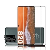 Samsung Galaxy S20 Panzer Schutz Glas, 2 Displayschutzfolie und 2 Kamera Schutzfolie, Screen Protector Displayschutzfolie, Panzerfolie Schutzglas, Full Coverage, HD Clear, 9H H