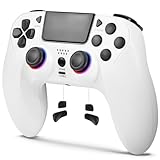 Wireless Controller für PS-4, Wireless Game Controller Joystick für PS-4/Pro/Slim Konsole mit Doppelte Vibration/6-Achsen Gyro Sensor/Audio-Funktion/RGB-LED