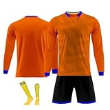 Generisch Fußball Trikot Kinder, Personalisiertes Fussball Set Und Erwachsene Mit Name Nummer Team Logo Benutzerdefiniert Fußballtrikot Fusstball Shirt & Shorts Set Für S