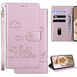 Ammeer Hülle für Samsung Galaxy J5 2017, Prägen Katze Muster Magnetische Flip Folio Cover PU Leder Schutzhülle Handy Tasche Brieftasche Wallet Case Ständer - R