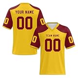 KONG JIMFAN Personalisiertes American Baseball Trikot,Individuell Bedruckt Namen Nummer & Logo,Trikot Für Kinder/Erwachsene Unisex Football Kostüm Personalisierte Trikot Football Kostüm Damen(1-9)