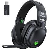 WESEARY WG3 Bluetooth Headset, 2,4G Wireless Gaming Headset mit Mikrofon für PS5, PS4, PC, Switch, Mac, Faltbarer Surround Sound Noise Cancelling Kopfhörer mit LED Licht, Über 50 Stunden Akk