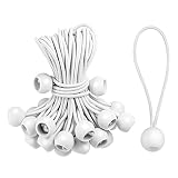 AllRight Spanngummi mit Kugel 16cm Planenspanner mit Kugel Gummischlaufen Expanderschlinge Zeltgummis Expanderschlingen Spanngummis für Partyzelte Planen Plakate Werbebanner weiß 200 Stück