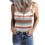 T-Shirt Damen Sexy Sommer Casual Tank Top Elegant Falten Ärmellose Strand Bluse Sommer Camisole Lose Sommertop Blusenshirt Tunika Sommer Knopfleiste Oberteile Casual Lose Shirts Basic Hemd Tee Top