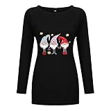 Langer Pulli Santa lässiger Pulli Ärmel Frauen Top Bedruckte Damenbluse Damen Shirt Langarm Mit Kragen Top R