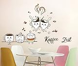 KAIRNE Kaffee Wandaufkleber,Wandtattoo Coffee Selbstklebend,DIY Wandsticker Küche,Kaffeebohnen Wandaufkleber,Braun Kaffeetasse Wandsticker Sprüche für Esszimmer Wohnzimmer Restaurant Cafés Wanddek