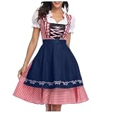 Dirndl Damen Kurz Cosplay Kostüm Bayerisches Karneval Oktoberfest Kleidung Damen Dirndlkleid Damen Kleider Festliche Kleider für Damen Trachtenkleid Damen Modern Trachtenmode Damen Oktoberfest D