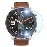 REY Pack 3X Bildschirmschutz aus gehärtetem Glas für XIAOMI AMAZFIT GTR 47mm, Schutzfolie, Displayschutzfolie 9H+ Härte, Anti-Kratzen-Öl-B