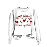 GFPGNDFHG Halloween Kostüm Hoodie I'm Fine Kapuzenpullover Blood Drucken Langarmshirt Kuscheljacke Damen Hoodie Problem Gelöst Drucken Kapuzenpullover Jacke Tanktop