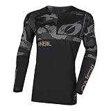 O'NEAL Mayhem Jersey CAMO I Motocross Shirt MTB Trikot Herren Langarm I Superleichtes MX MTB Jersey, viel Bewegungsfreiheit I Hervorragende Passform | Schwarz Grau | Größe XL