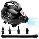 Elektrische Luftpumpe 600W für aufblasbare Gymnastikmatte, AC 220–240V Aufblas- & Entlüftungspumpe mit 4 Düsen, Tragbare Pumpe für Luftmatratzen, Pool Schwimmringe, Turnen, Yog