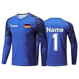 LAIFU Benutzerdefiniert Torwart Trikots für Erwachsene/Kinder Personalisiertes Torwarttrikot Set mit Name Team Log