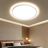 OTREN LED Deckenlampe Flach 28W, 3000K Warmweiß Rund Badlampe, 3240LM Deckenleuchte Panel für Bad Schlafzimmer Flur Küche Wohnzimmer Balkon, Ø30CM, IP44