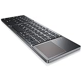 CSL - Bluetooth Tastatur klappbar mit Touchpad für PC Smartphone oder Tablet - faltbares Keyboard im Super Slim Design - Multitouch-Gestensteuerung Windows 8 8.1 10 11 - QWERTZ deutsches Lay