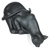 Moritz Figur Schwarze Katze Kater Kantenhocker Dekofigur Kantensitzer H 26
