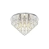 Lindby Kristall Look Deckenleuchte Metall Acryl, Deckenlampe rund 5 flammig, 5x E14 max. 40W, ohne Leuchtmittel, Wohnzimmerlampe, S