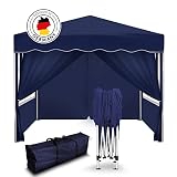 Kronenburg Faltpavillon wasserdicht Dachmaß 3 x 3 m UV Schutz 50+ Pavillon in Blau mit 4 S