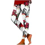 Generisch Weihnachts Leggings Damen Weihnachtshosen Hohe Taille Leggins Mode 3D Druck Sportleggins Lang Hose Elastisch Strumpfhosen Freizeithose Herbst Leggings Damen Weihnachtskleider Damen Eleg