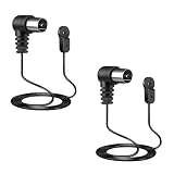 DollaTek 2 Stück UKW-Antenne für HiFi NTSC 75 Ohm UKW-Radioantenne mit 1,5 m Verlängerungskabel für Yamaha Onkyo usw. Tischplatte für Heimstereoempfänger Radioempfäng