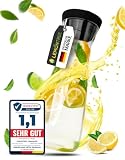 Lemontree Glaskaraffe mit Deckel 1l - Wasserkaraffe für kalte & heiße Getränke, Deckel mit Close Up-Verschluss, Karaffe aus Borosilikatg