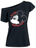 Micky Maus My Pre Coffee Face Frauen T-Shirt schwarz XXL