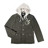 Geox Trendige Jungen Shirt Kapuzenshirt Pullover 2-in-1 Optik warm Jacke Mantel (6 Jahre / 116, Olivengrün) (3 Jahre / 98, Olivengrün)