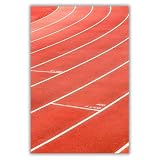 Summit Designs Wandkunstdruck, Laufstrecke, 28,9 x 35,6 cm, rote Sportbahn Fotografie, Ziellinie, ungerahmt, Sport, motivierend, Fitness, Zuhause, Fitnessstudio, Büro, Läufer, Dek