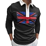 SRZYMJ Poloshirt Herren Langarm Basic T-Shirt Freizeit Plaid spleißen Polohemd Herren Polo Poloshirt Langarm Herren Baumwolle Dunkelgrau Für Männer Gym Running Langärmlige XL T-S