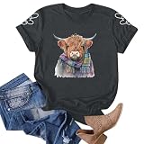Tshirt Damen Casual Basic Shirt Rundhals Kurzarm T-Shirts Einfarbig Lässig Tee Tops Elegant T Shirt mit Flügelärmeln Oberteile Baumwolle Bluse Frauen Schwarz Kleidung Sommer Grau S