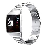 Syxinn Kompatibel mit Fitbit Ionic Armband, Edelstahl Metall Ersatz Uhrenarmbänd Sportband Armbänder für Ionic W