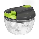 Royouzi Zwiebelschneider Manuell, 520ML Gemüseschneider, Zwiebel Zerkleinerer mit Seilzug, Multizerkleinerer, Multischneider, Knoblauchhacker Universalhacker, Manual Food Chopper, Onion C