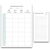 CUPCAKES & KISSES® Essensplaner & Einkaufsliste I DIN A4 I Notizblöcke im Set I Essen Planer mit Einkaufszettel I Organizer Essen inkl Shopping L