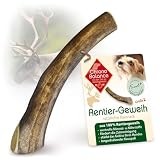 ChronoBalance® Natürlicher Rentier-Geweih Snack für Hunde - Premium-Kauartikel ohne künstliche Zusätze für Langen Kauspaß, Beschäftigung, Stressabbau, Zahnpflege bei Zahnstein L
