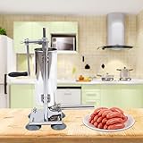 3L Manueller Wurstfüller aus Edelstahl Wurstpresse Wurstfüllmaschine, Wurstspritze mit Durchmesser der Rohre 28/22/19/16/15/25 mm, Wurstmaschine für Restaurants und H